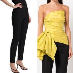 Oscar de la Renta Silk Twill Pants Black Luxury Cropped Celeb Style Elegant Chic